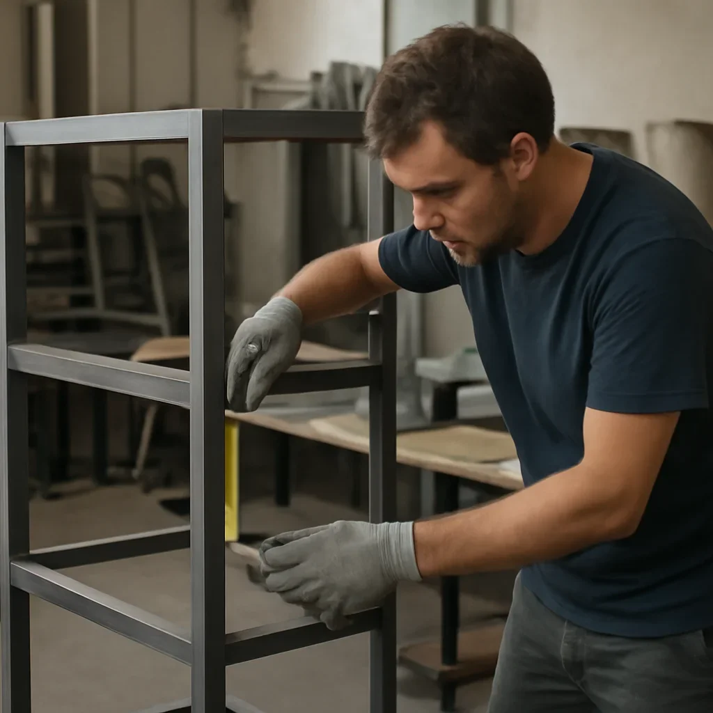 Fabrication and fit-up process for custom shelving & furniture