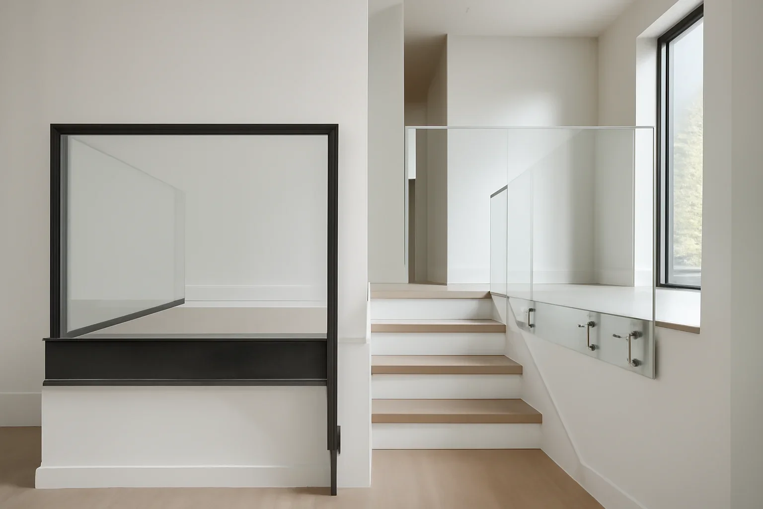 Framed vs Stand-Off Glass Railings project with refined metal fabrication details