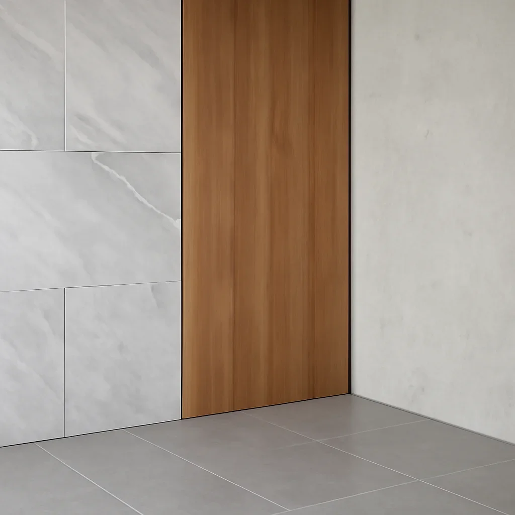 Installed finishes work in an architectural setting
