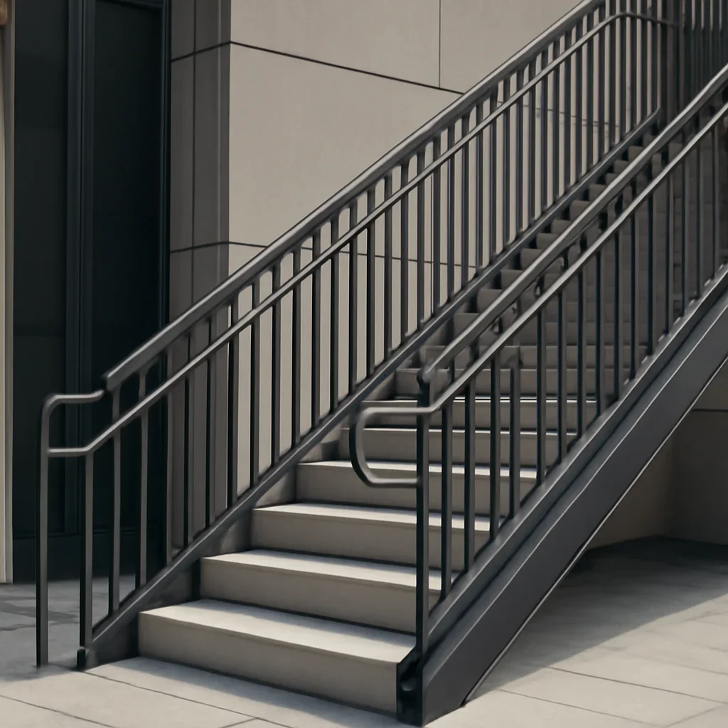 Installed fairfax metal railings & stairs work in an architectural setting