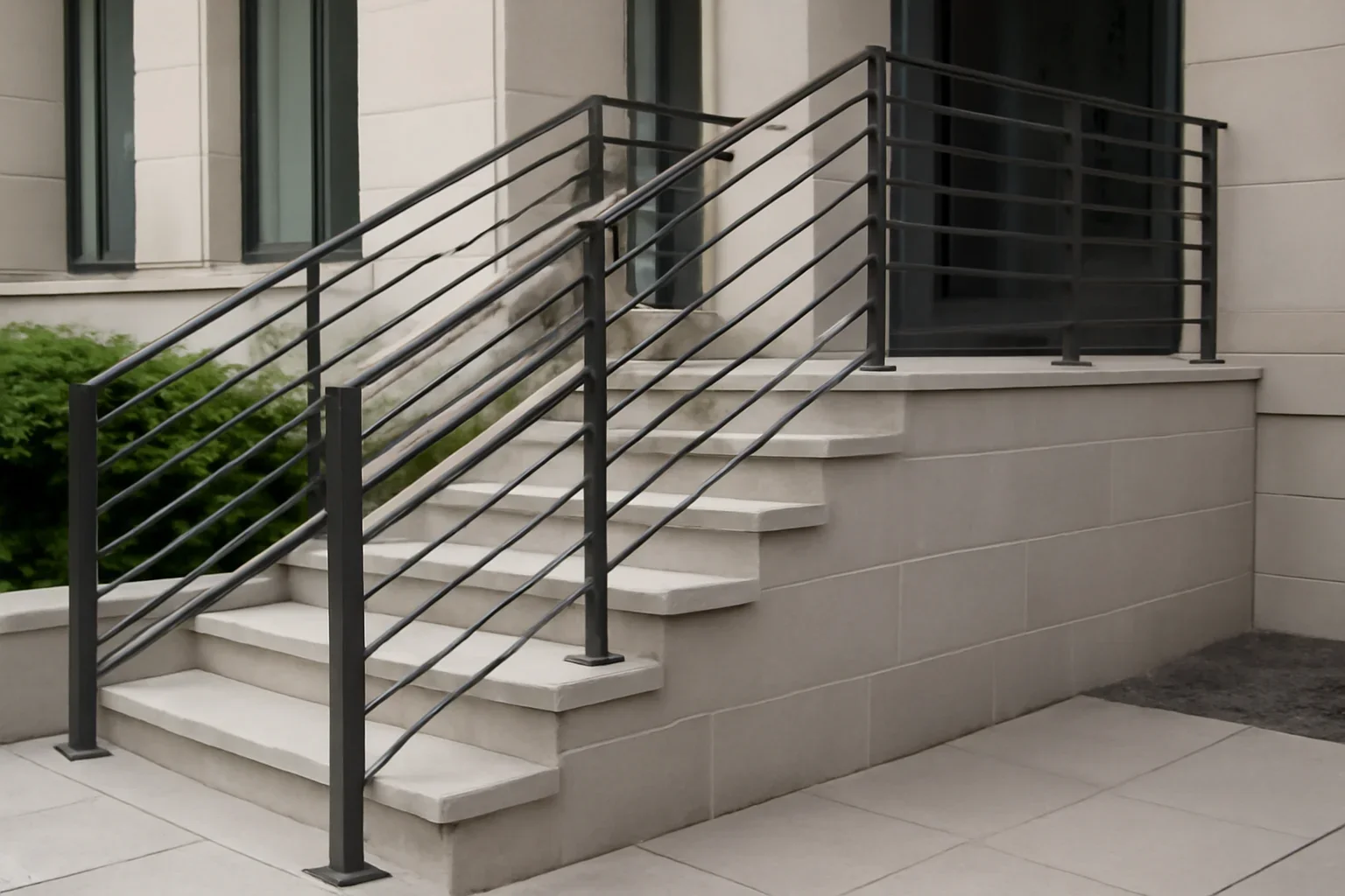 Washington DC Metal Railings & Stairs project with refined metal fabrication details
