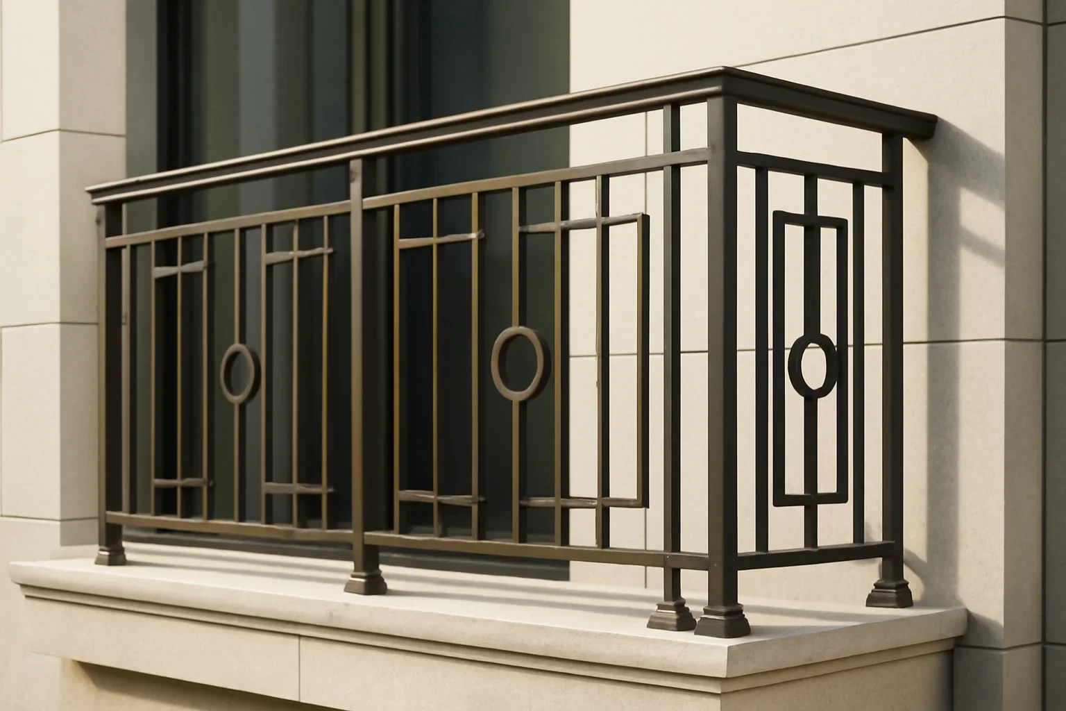 Balcony Railings project with refined metal fabrication details