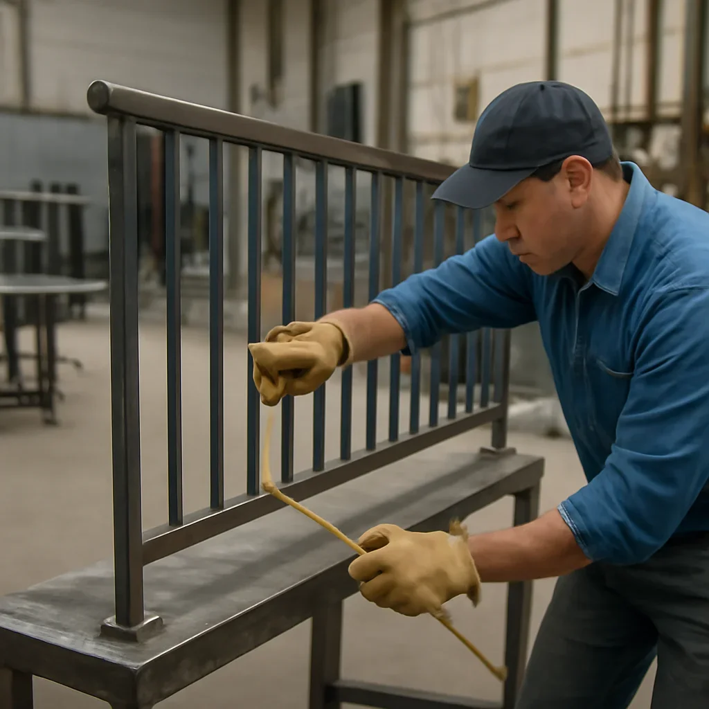 Fabrication and fit-up process for custom metal railings