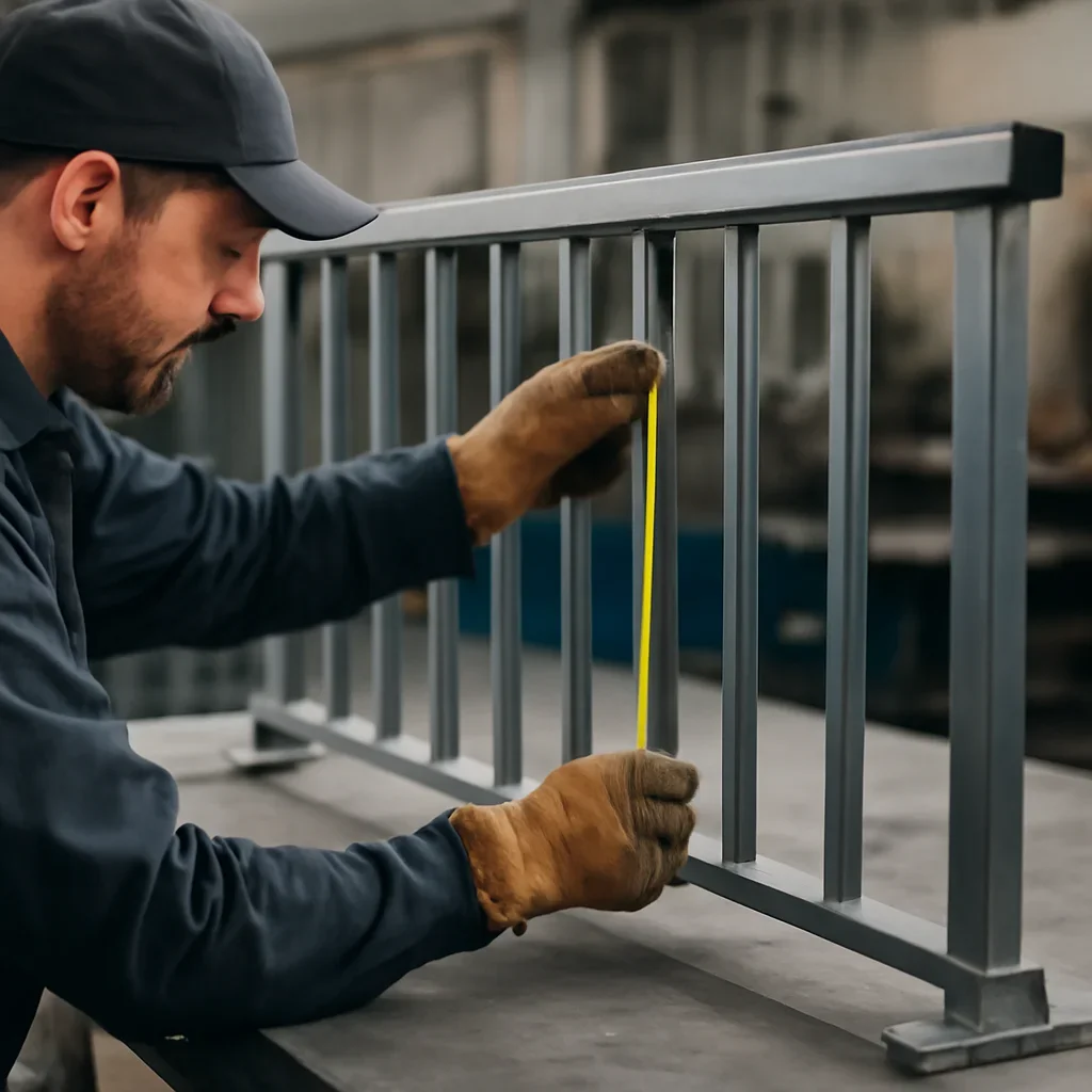 Fabrication and fit-up process for exterior metal railings