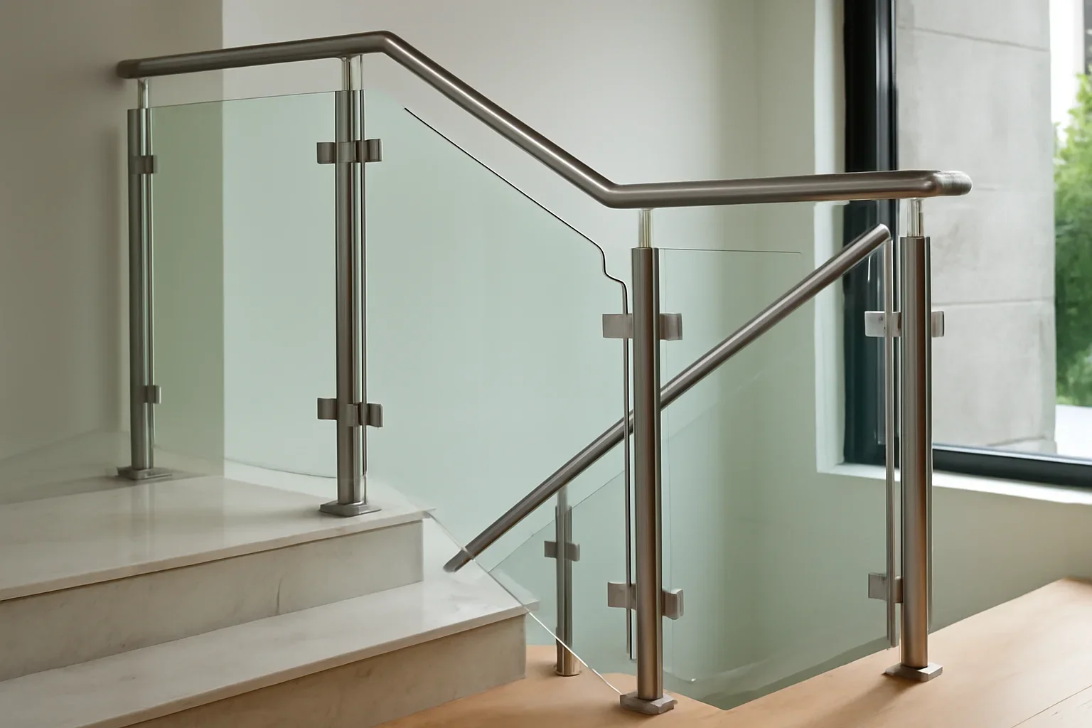 Glass Railings project with refined metal fabrication details