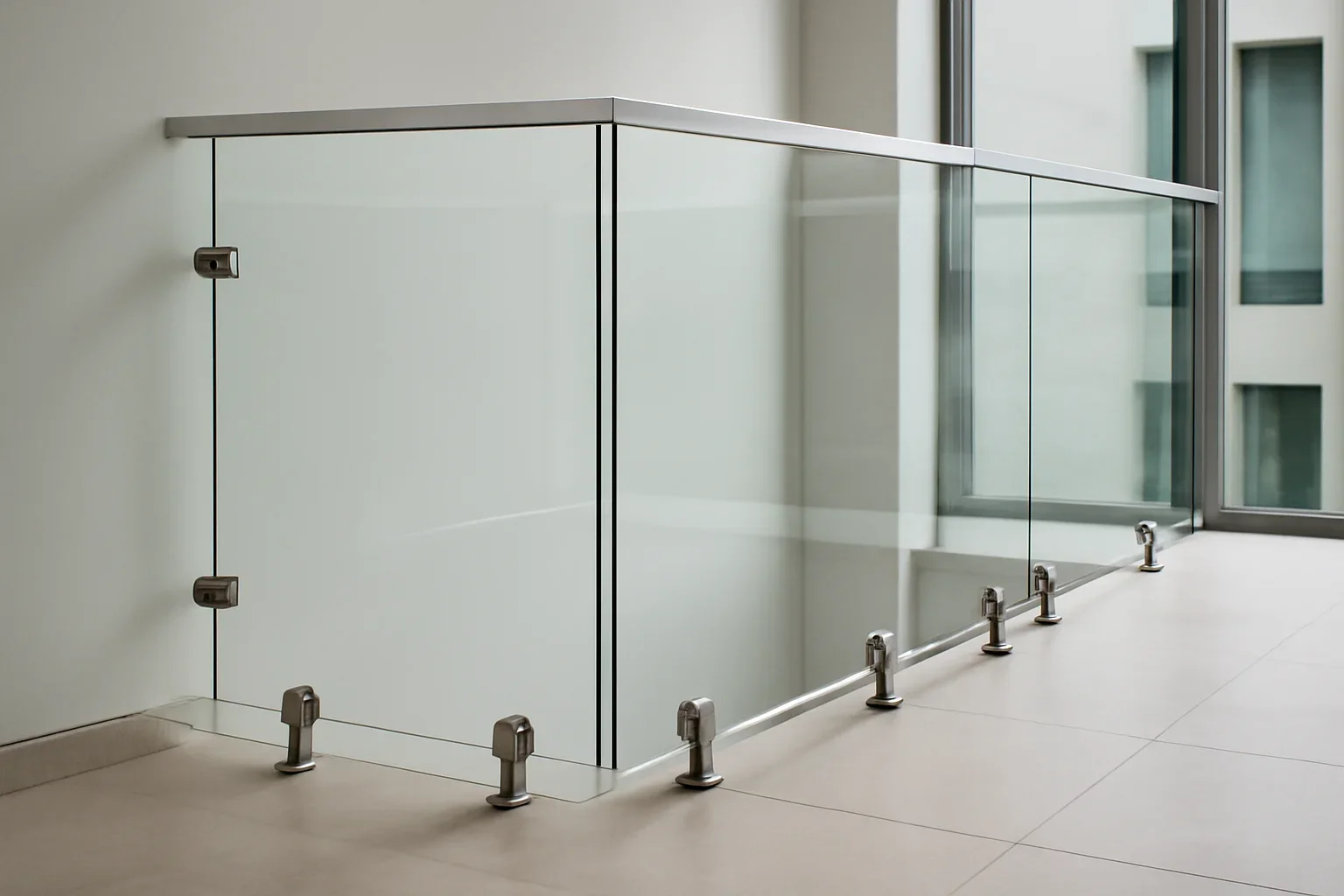 Stand-Off Glass Railings project with refined metal fabrication details