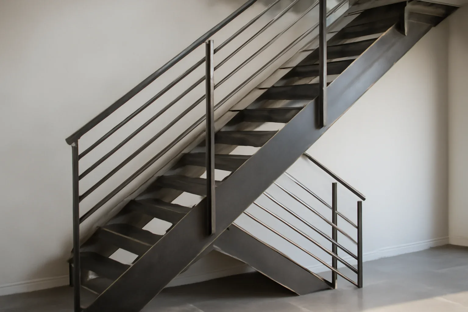 Metal Stairs project with refined metal fabrication details